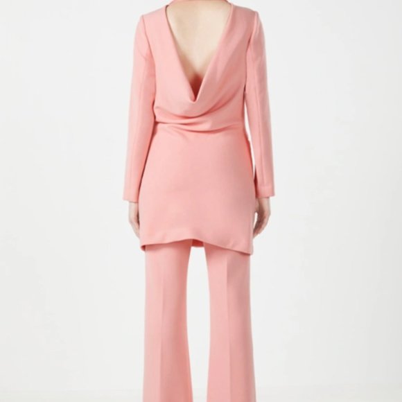 NWT - BCBGMAXAZRIA - VALENTINA FLARED PANT - PINK/SALMON ROSE - SIZE 6 - Picture 2 of 7